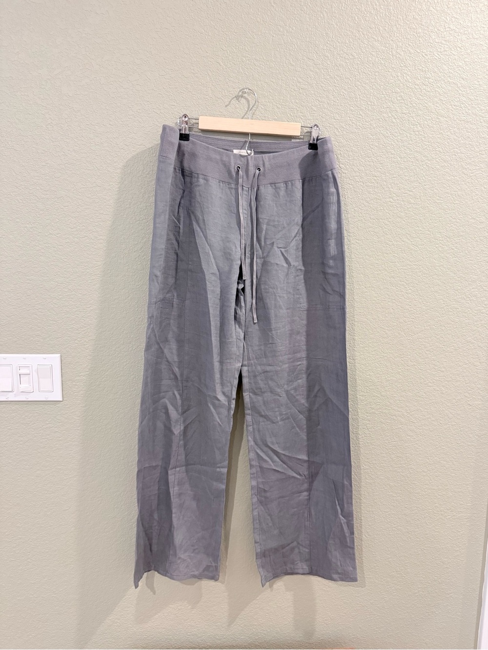 Eileen Fisher- Organic Linen Grey Drawstring Pants- Size M